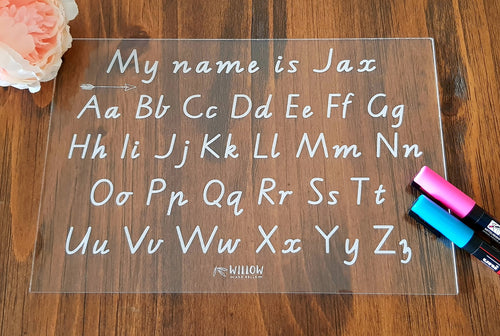 Alphabet Trace & Wipe Learning Boards- Educational Products  https://willowandbelle.com.au/collections/educational/products/alphabet-trace-wipe-learning-boards